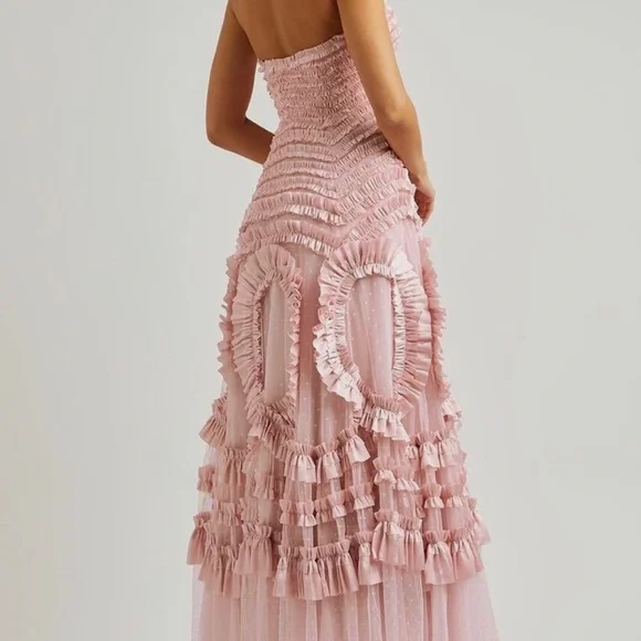 Needle & Thread Pink Hyacinth ruffle Gown for wedding/prom/balls - Picture 8 of 9
